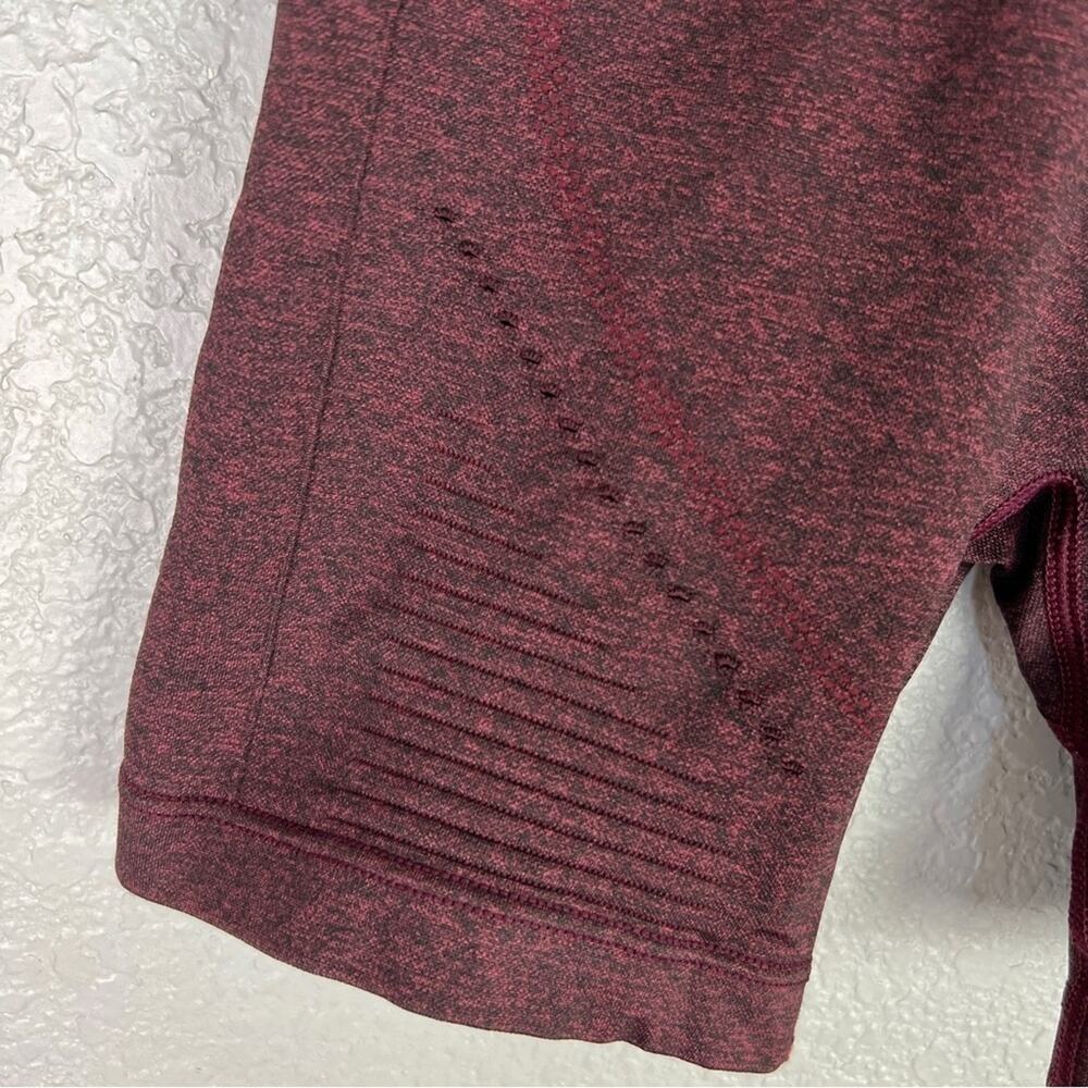ECHT Berry Arise Laser Cut Shorts S Compressive Dark Red Gym Yoga Activewear EUC - Picture 4 of 9
